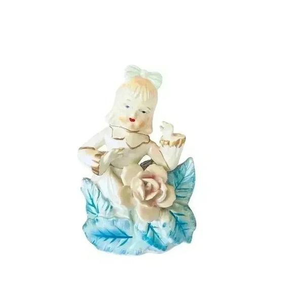 Rare Vintage Napco June Rose Girl Figurine Hand-Painted Porcelain Japan - Picture 1 of 5